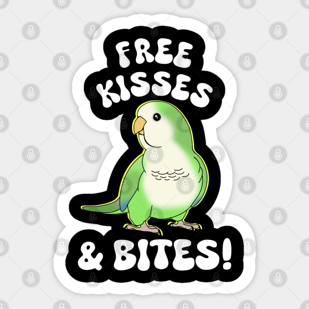 Free kisses & bites! green quaker parrot Sticker by FandomizedRose